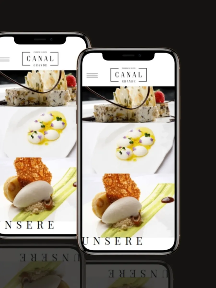 Zwei Smartphones mit der Website von Canal Grande